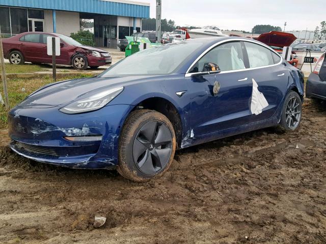 5YJ3E1EA8JF155789 - 2018 TESLA MODEL 3 BLUE photo 2