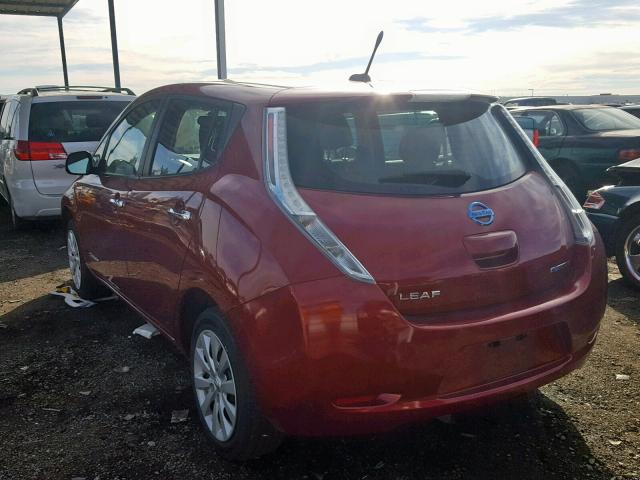 1N4AZ0CP6DC405292 - 2013 NISSAN LEAF S RED photo 3