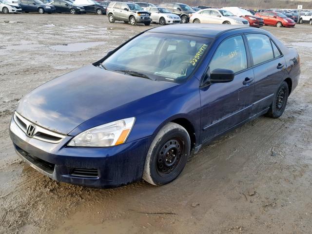 1HGCM56157A080609 - 2007 HONDA ACCORD VAL BLUE photo 2