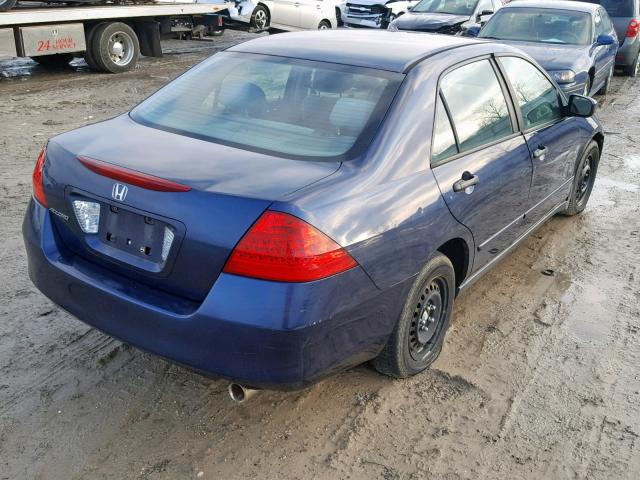 1HGCM56157A080609 - 2007 HONDA ACCORD VAL BLUE photo 4