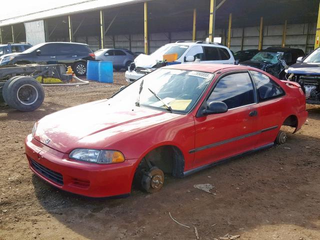 2HGEJ2126RH503802 - 1994 HONDA CIVIC DX RED photo 2