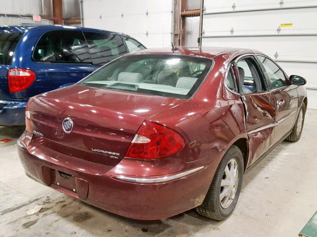 2G4WC582571153844 - 2007 BUICK LACROSSE C RED photo 4