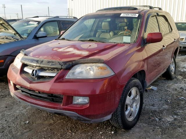 2HNYD18204H550345 - 2004 ACURA MDX ბურგუნდია ფოტო 2