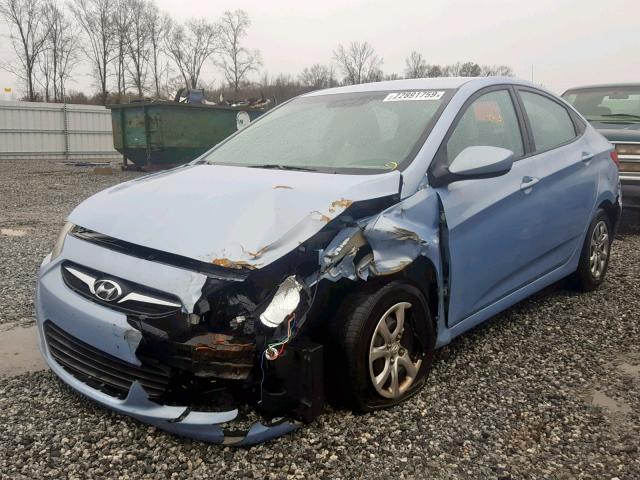 KMHCT4AE5EU693827 - 2014 HYUNDAI ACCENT GLS BLUE photo 2