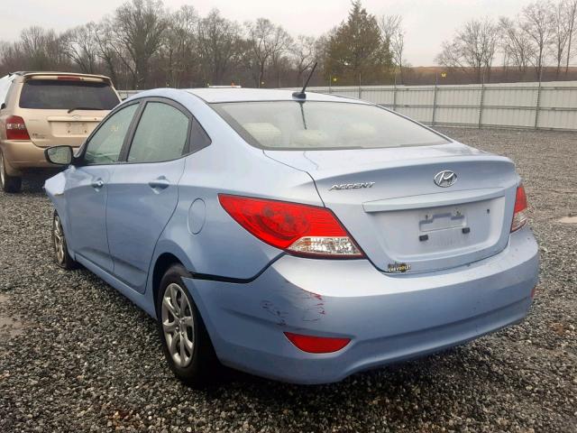 KMHCT4AE5EU693827 - 2014 HYUNDAI ACCENT GLS BLUE photo 3