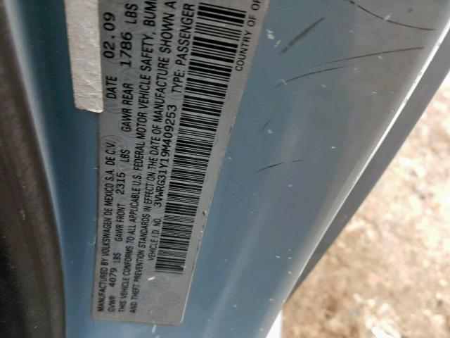 3VWRG31Y19M409253 - 2009 VOLKSWAGEN NEW BEETLE Mavi foto 10