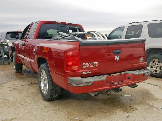 1D7HW42N98S551647 - 2008 DODGE DAKOTA SLT BURGUNDY photo 3