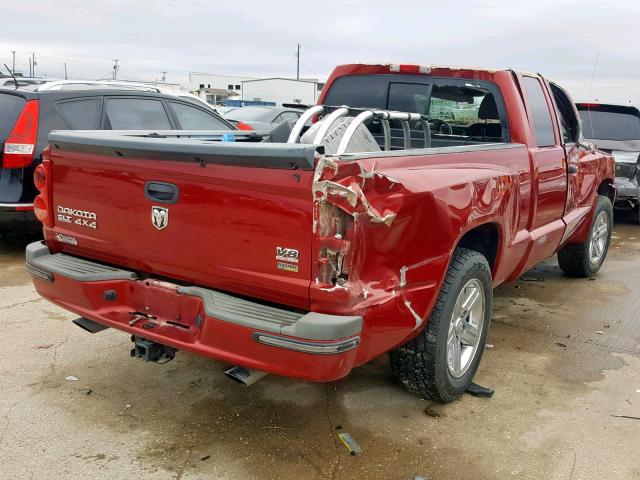 1D7HW42N98S551647 - 2008 DODGE DAKOTA SLT BURGUNDY photo 4