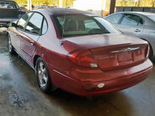 1FAFP55U01A108165 - 2001 FORD TAURUS SES BURGUNDY photo 3