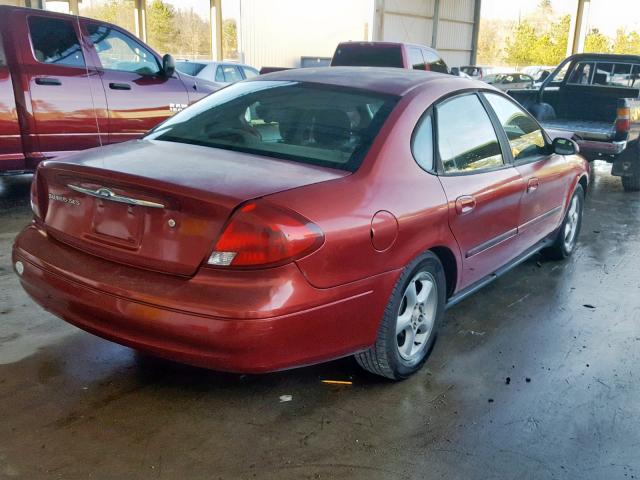 1FAFP55U01A108165 - 2001 FORD TAURUS SES BURGUNDY photo 4