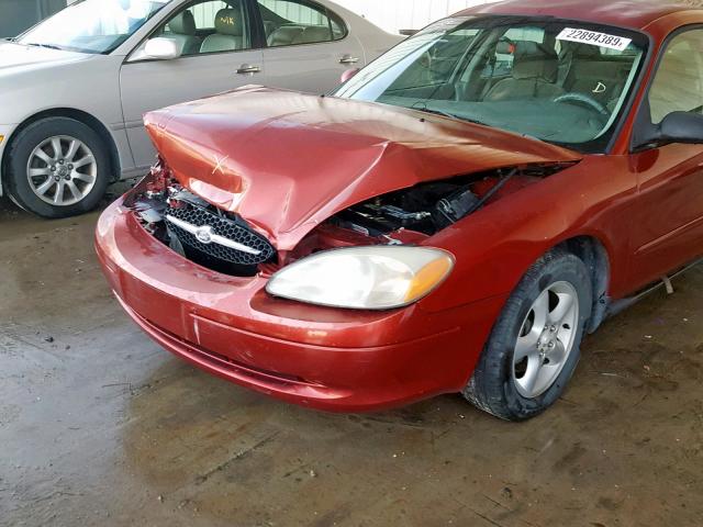 1FAFP55U01A108165 - 2001 FORD TAURUS SES BURGUNDY photo 9