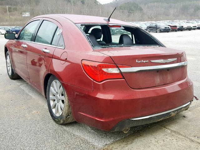 1C3CCBCG6DN745826 - 2013 CHRYSLER 200 LIMITE MAROON photo 3