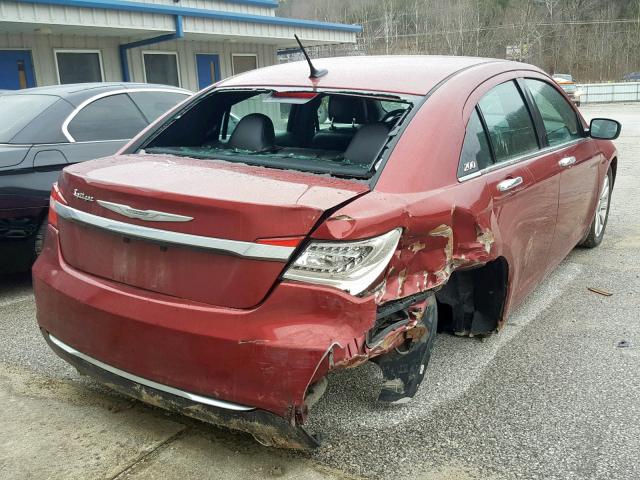 1C3CCBCG6DN745826 - 2013 CHRYSLER 200 LIMITE MAROON photo 4