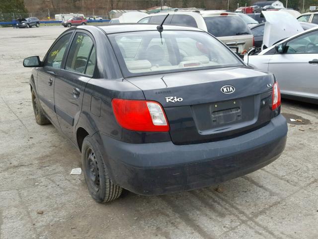 KNADE123076211641 - 2007 KIA RIO BASE BLACK photo 3