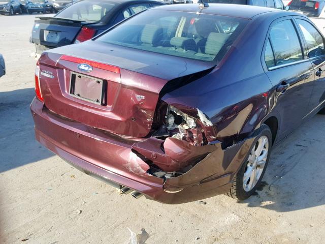 3FAHP0HAXCR254577 - 2012 FORD FUSION SE ბურგუნდია ფოტო 9