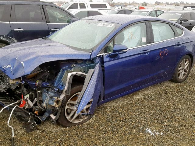 3FA6P0H73ER327268 - 2014 FORD FUSION SE BLUE photo 1