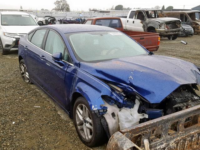 3FA6P0H73ER327268 - 2014 FORD FUSION SE BLUE photo 2