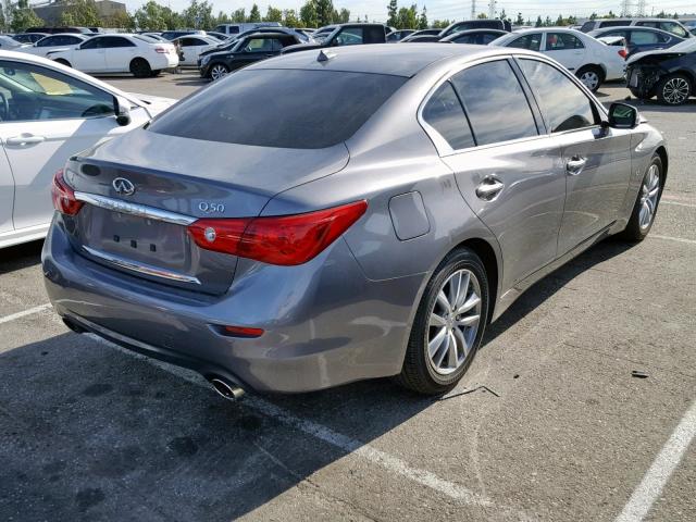 JN1BV7AP2FM333805 - 2015 INFINITI Q50 BASE GRAY photo 4