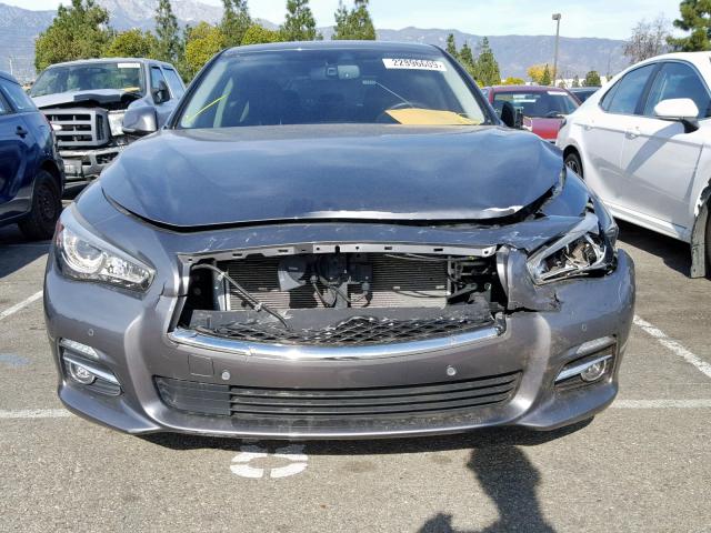 JN1BV7AP2FM333805 - 2015 INFINITI Q50 BASE GRAY photo 9