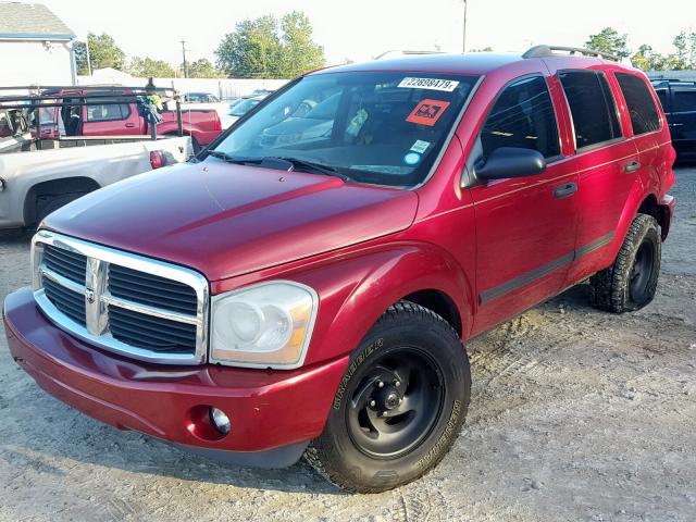 1D4HD48N36F151115 - 2006 DODGE DURANGO SL RED photo 2