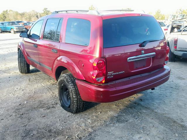 1D4HD48N36F151115 - 2006 DODGE DURANGO SL RED photo 3