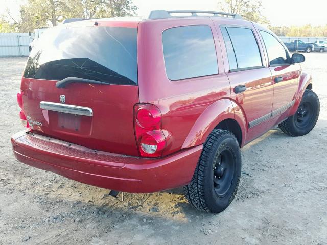 1D4HD48N36F151115 - 2006 DODGE DURANGO SL RED photo 4