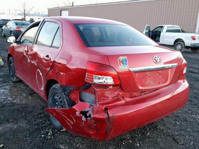 JTDBT4K35CL037921 - 2012 TOYOTA YARIS RED photo 3