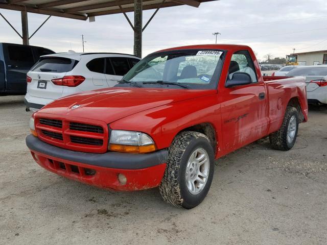 1B7FL26X51S254939 - 2001 DODGE DAKOTA RED photo 2