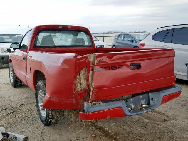 1B7FL26X51S254939 - 2001 DODGE DAKOTA RED photo 3