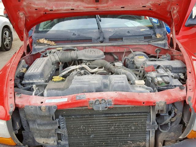 1B7FL26X51S254939 - 2001 DODGE DAKOTA RED photo 7