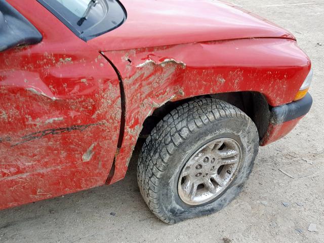 1B7FL26X51S254939 - 2001 DODGE DAKOTA RED photo 9