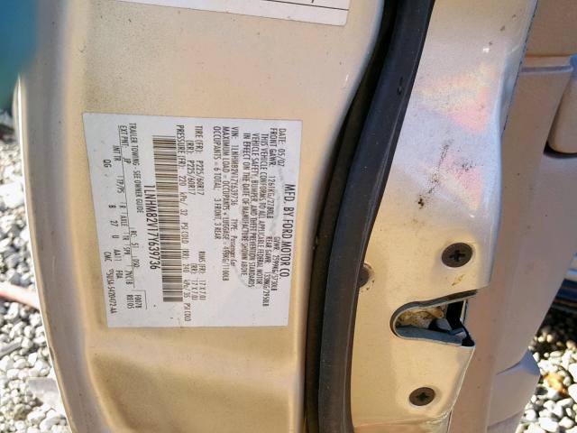 1LNHM82V17Y639736 - 2007 LINCOLN TOWN CAR S SILVER photo 10