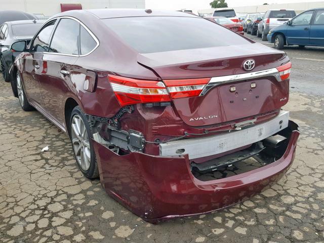 4T1BK1EB4EU084970 - 2014 TOYOTA AVALON BAS BURGUNDY photo 3