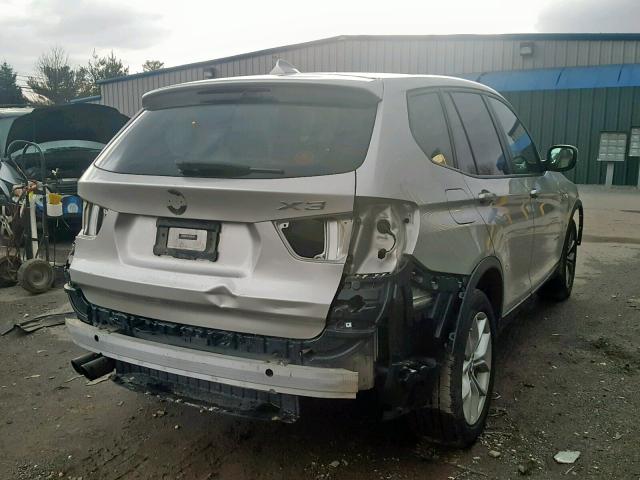 5UXWX7C5XCL975435 - 2012 BMW X3 XDRIVE3 SILVER photo 4