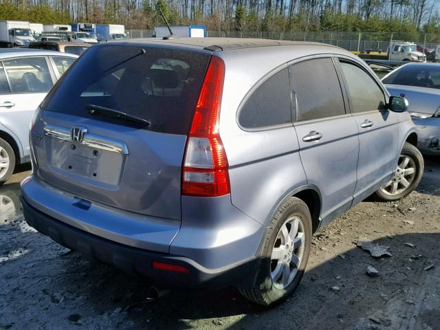 JHLRE38778C031626 - 2008 HONDA CR-V EXL BLUE photo 4