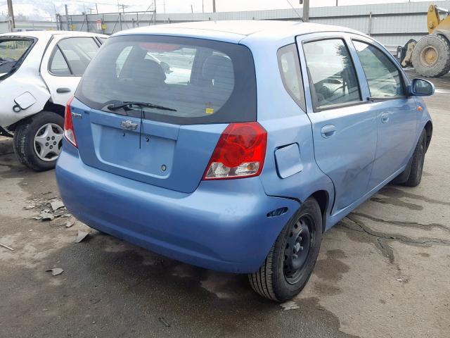 KL1TD62614B271933 - 2004 CHEVROLET AVEO BLUE photo 4