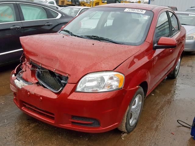 KL1TD5DE0AB075766 - 2010 CHEVROLET AVEO LS RED photo 2