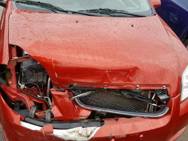 KL1TD5DE0AB075766 - 2010 CHEVROLET AVEO LS RED photo 7