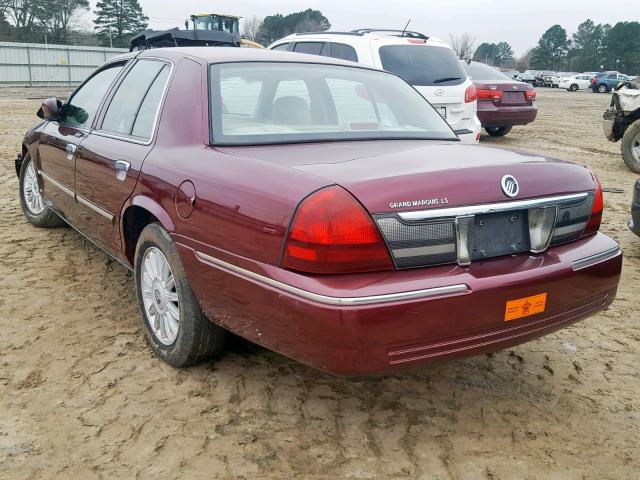 2MEBM7FV8AX628740 - 2010 MERCURY GRAND MARQ BURGUNDY photo 3