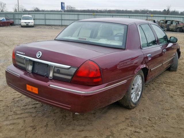 2MEBM7FV8AX628740 - 2010 MERCURY GRAND MARQ BURGUNDY photo 4