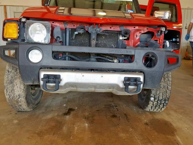 5GTEN13E688165836 - 2008 HUMMER H3 RED photo 7