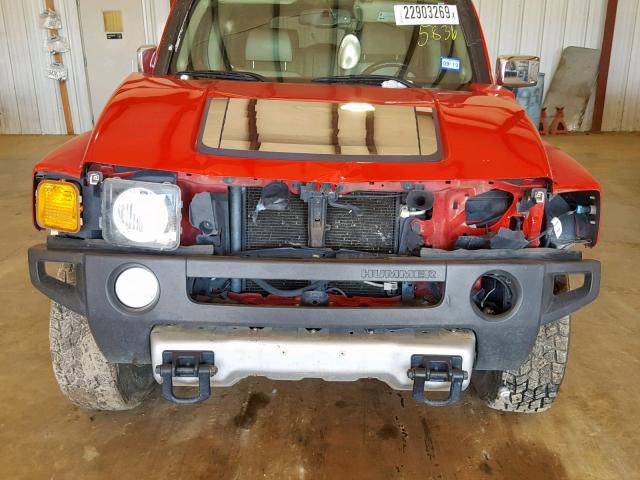 5GTEN13E688165836 - 2008 HUMMER H3 RED photo 9