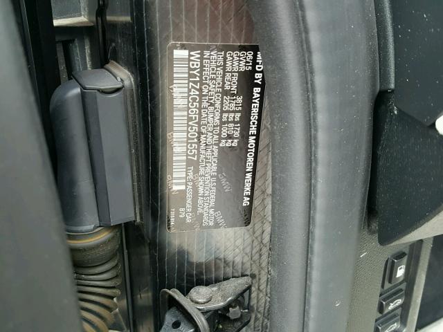 WBY1Z4C56FV501557 - 2015 BMW I3 REX Сұр фото 10