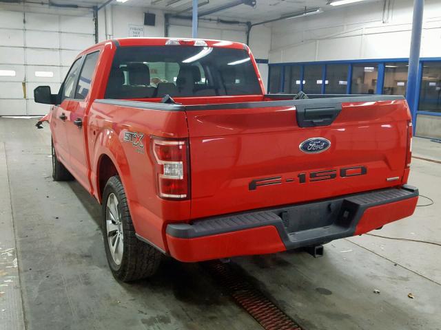 1FTEW1EP8JKC72267 - 2018 FORD F150 SUPER RED photo 3