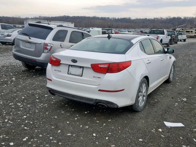 5XXGN4A72FG376239 - 2015 KIA OPTIMA EX WHITE photo 4