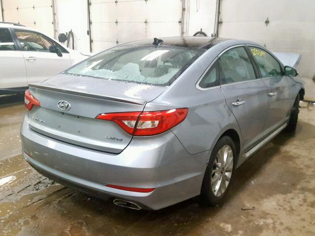 5NPE34AF8FH013307 - 2015 HYUNDAI SONATA SPO GRAY photo 4