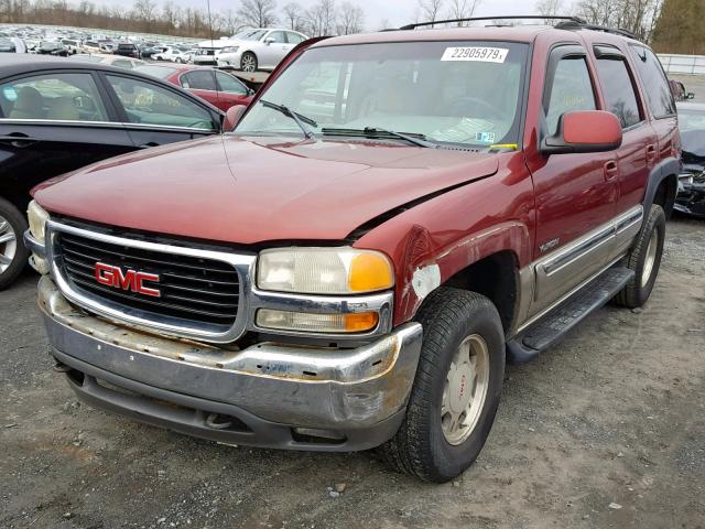 1GKEK13T91J246878 - 2001 GMC YUKON MAROON photo 2