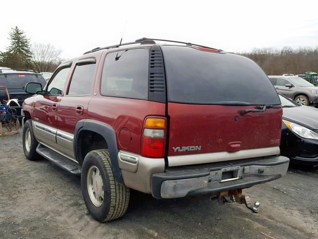 1GKEK13T91J246878 - 2001 GMC YUKON MAROON photo 3