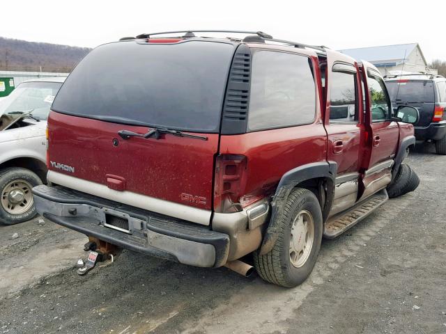 1GKEK13T91J246878 - 2001 GMC YUKON MAROON photo 4