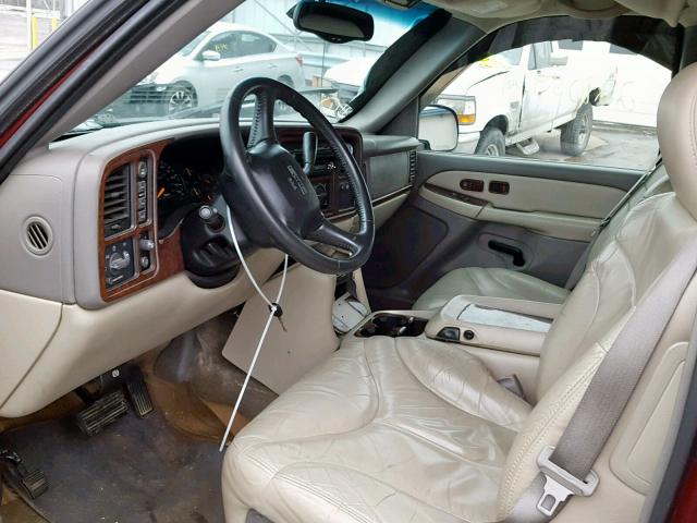 1GKEK13T91J246878 - 2001 GMC YUKON MAROON photo 5